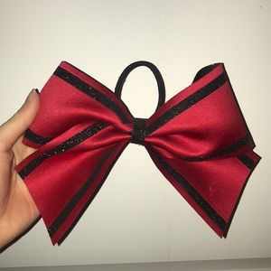 Red and black cheer bow